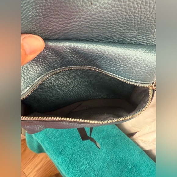 Auth COACH Mini Charlie Backpack in Pebble Leather Metallic Light Blue With COA - Picture 7 of 15